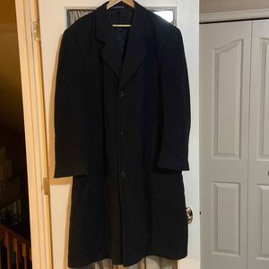 Mens XL Oscar de la Renta Long Wool and Cashmere Coat 46R